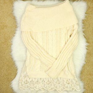 Off the Shoulder Rib Knit Sweater